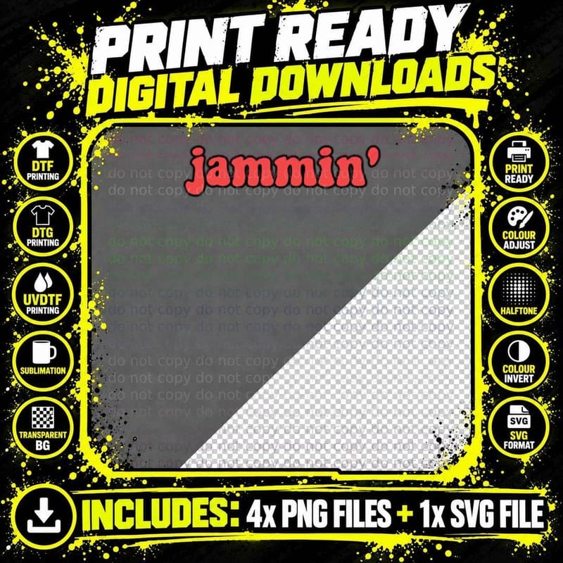 Bob Marley Jammin' T-Shirt Png SVG Digital Bundle