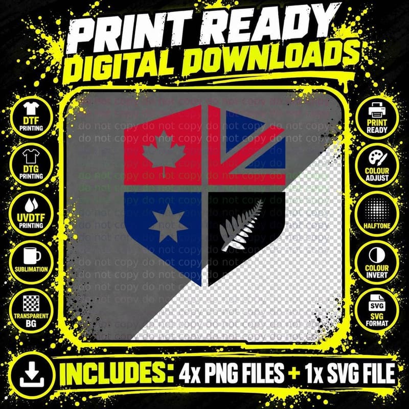 Canzuk Modern Shield T-Shirt Png SVG Digital Bundle