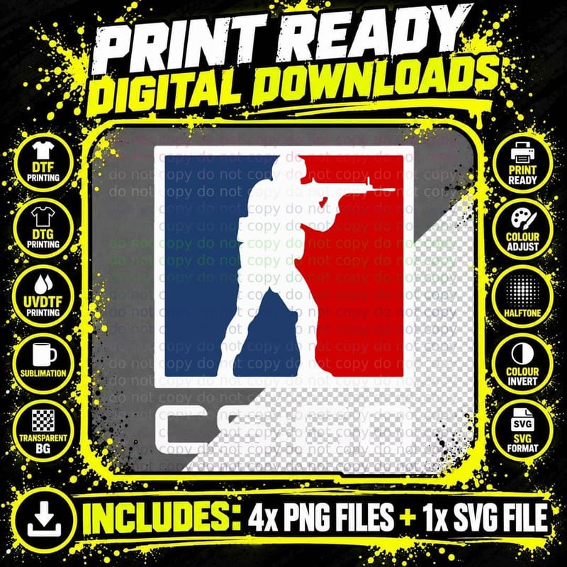 Counter Strike Global Offensive Logo T-Shirt Png SVG Digital Bundle