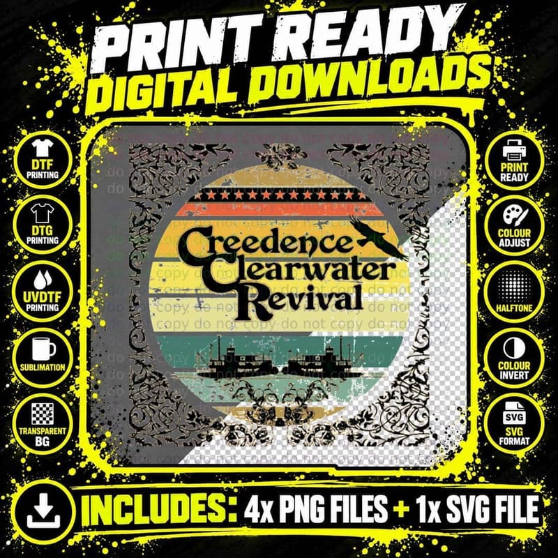 Creedence Clearwater Revival Riverboats T-Shirt Png SVG Digital Bundle