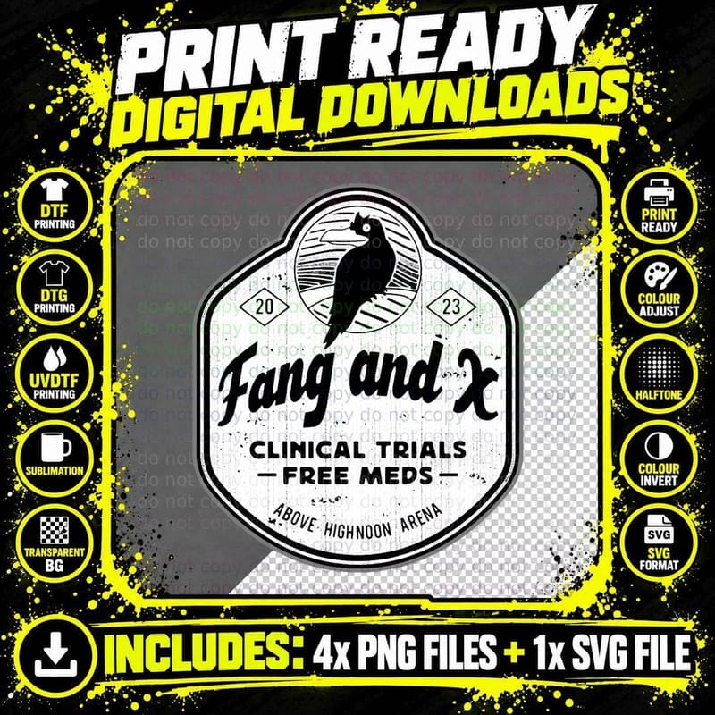 Fang and X Clinic Emblem T-Shirt Png SVG Digital Bundle