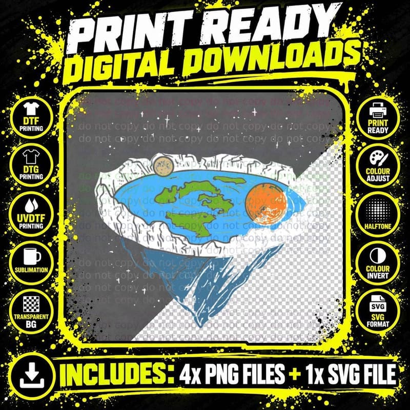 Flat Earth Ice Wall Gift Idea Present Mask T T-Shirt Png SVG Digital Bundle