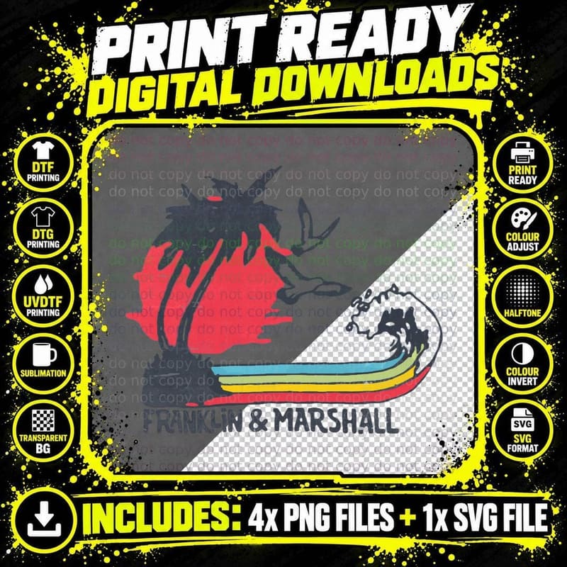 Franklin & Marshall Rush T-Shirt Png SVG Digital Bundle