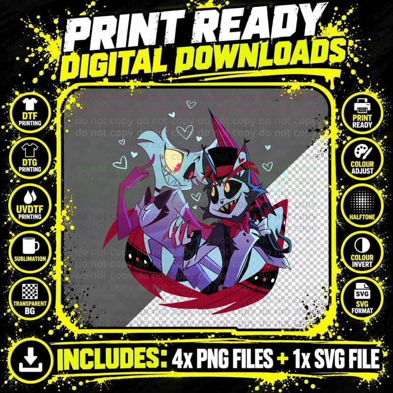 Hazbin Hotel - Huskerdust T-Shirt Png SVG Digital Bundle