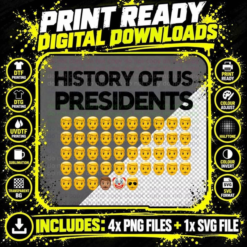 History of US Presidents T-Shirt Png SVG Digital Bundle