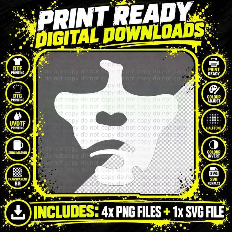 Ian Brown Face T-Shirt Png SVG Digital Bundle