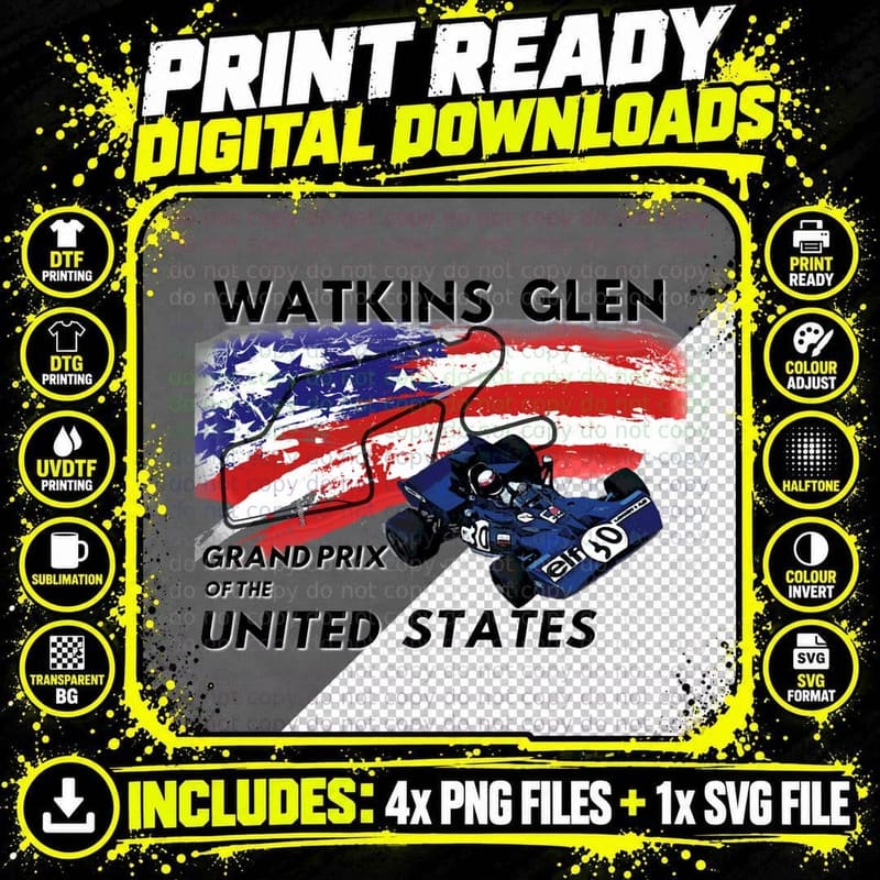 Jackie Stewart at Watkins Glen T-Shirt Png SVG Digital Bundle