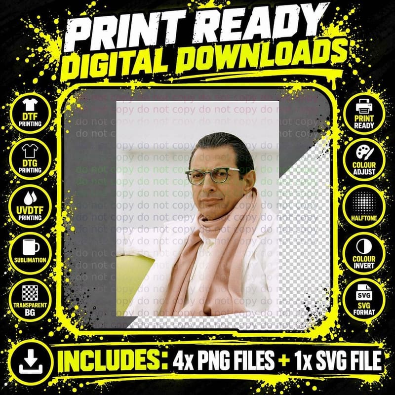 Jeff Goldblum Graphic T-Shirt Png SVG Digital Bundle