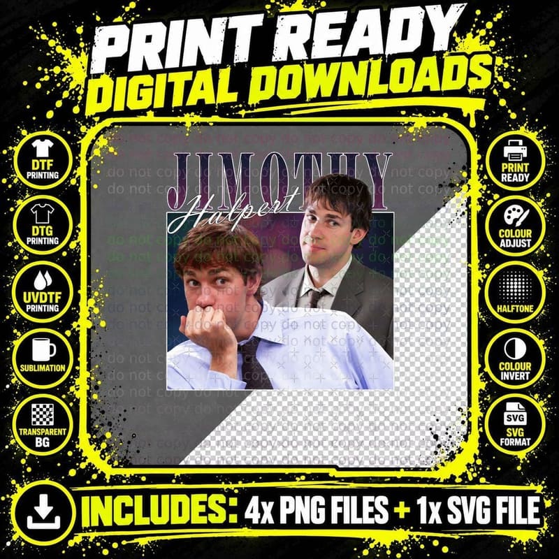 Jim Halpert, Entertainment Fan Tribute T-Shirt Png SVG Digital Bundle