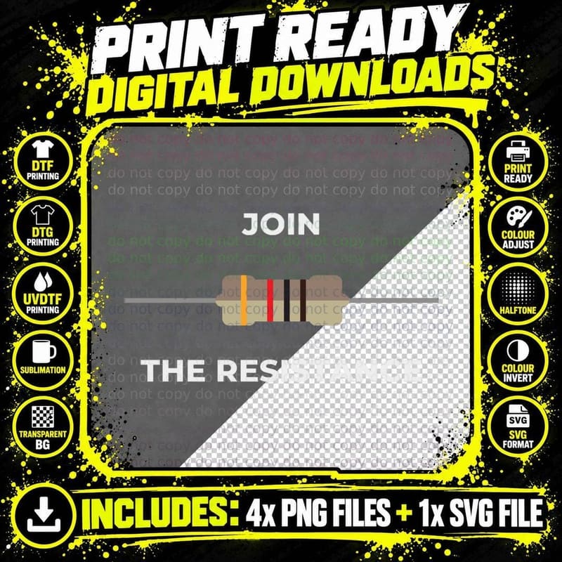 Join the Resistance T-Shirt Png SVG Digital Bundle