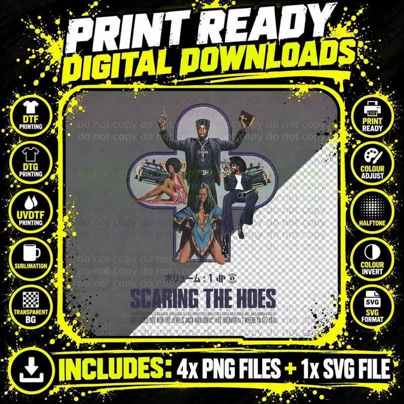 Jpegmafia and Danny Brown Scaring the Hoes. T-Shirt Png SVG Digital Bundle