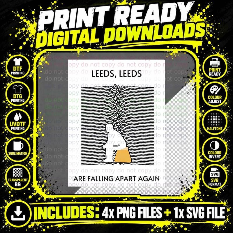 Leeds Are Falling Apart Again Bielsa Bucket T-Shirt Png SVG Digital Bundle