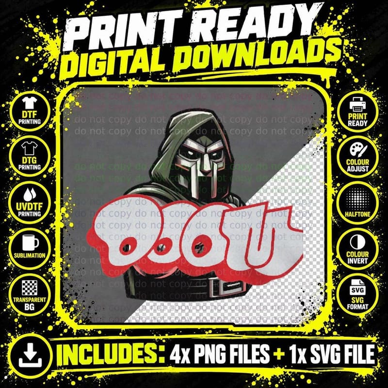 MF Spells DOOM T-Shirt Png SVG Digital Bundle