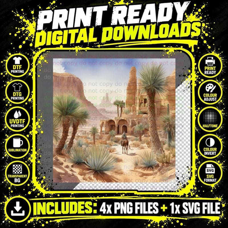 Magic Desert Oasis Quest T-Shirt Png SVG Digital Bundle