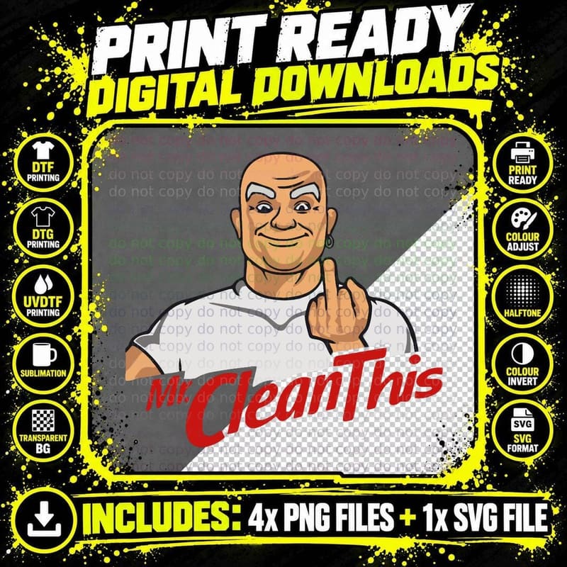 Mr Clean This T-Shirt Png SVG Digital Bundle