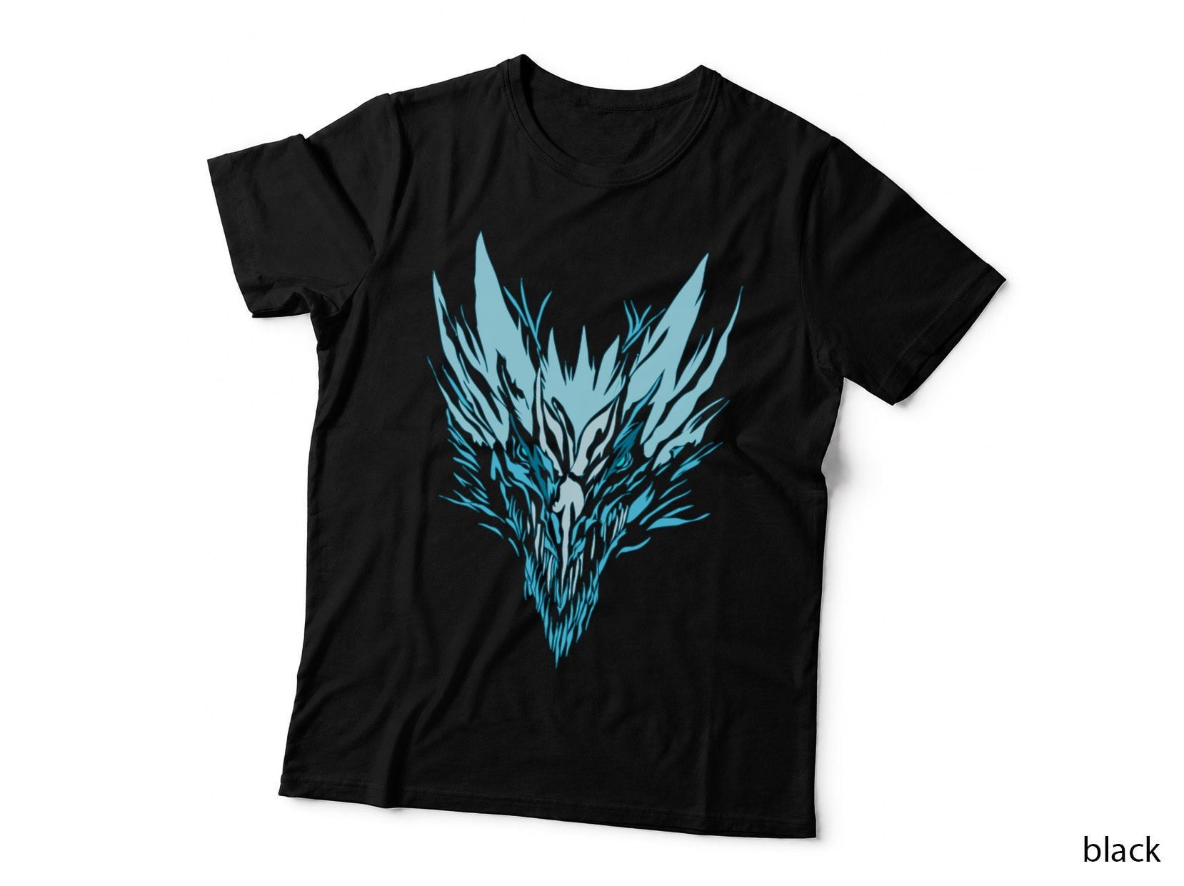 Mystic White Ice Frost Winter Tales Cool Dragons Head T-Shirt