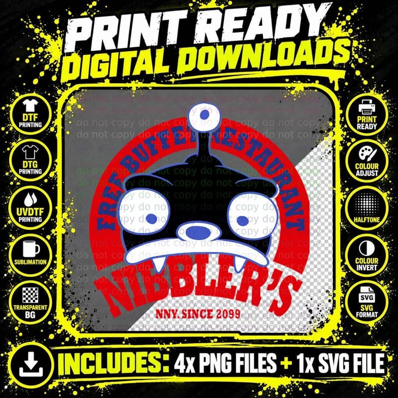 Nibblers Free Buffet Restaurant T-Shirt Png SVG Digital Bundle