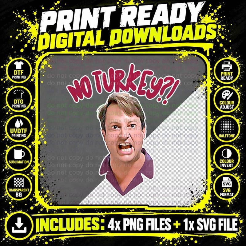 No Turkey Mark Corrigan Peep Show Meltdown T-Shirt Png SVG Digital Bundle