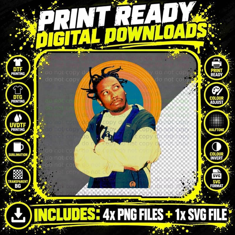 Old Dirty Bastard Halo T-Shirt Png SVG Digital Bundle