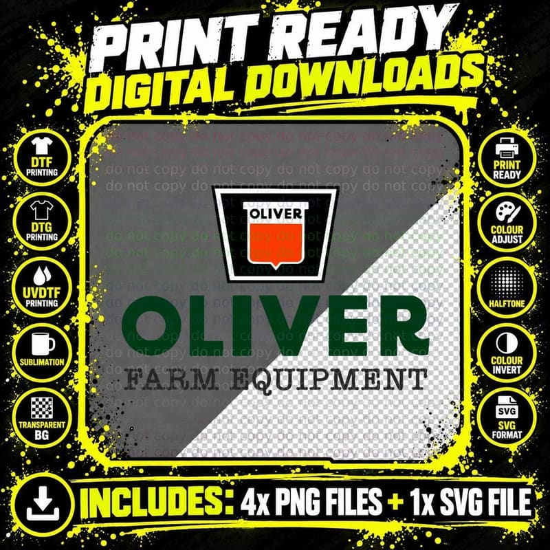 Oliver Farming Equipment T-Shirt Png SVG Digital Bundle