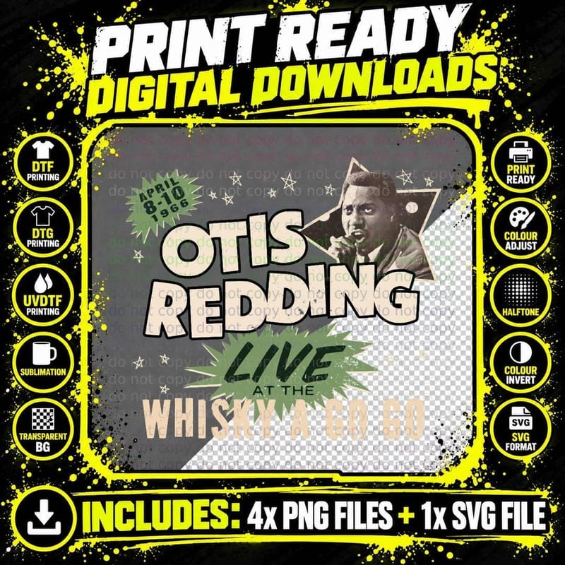 Otis Redding - Live T-Shirt Png SVG Digital Bundle