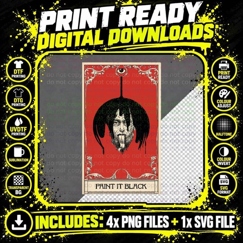 Paint It Black T-Shirt Png SVG Digital Bundle
