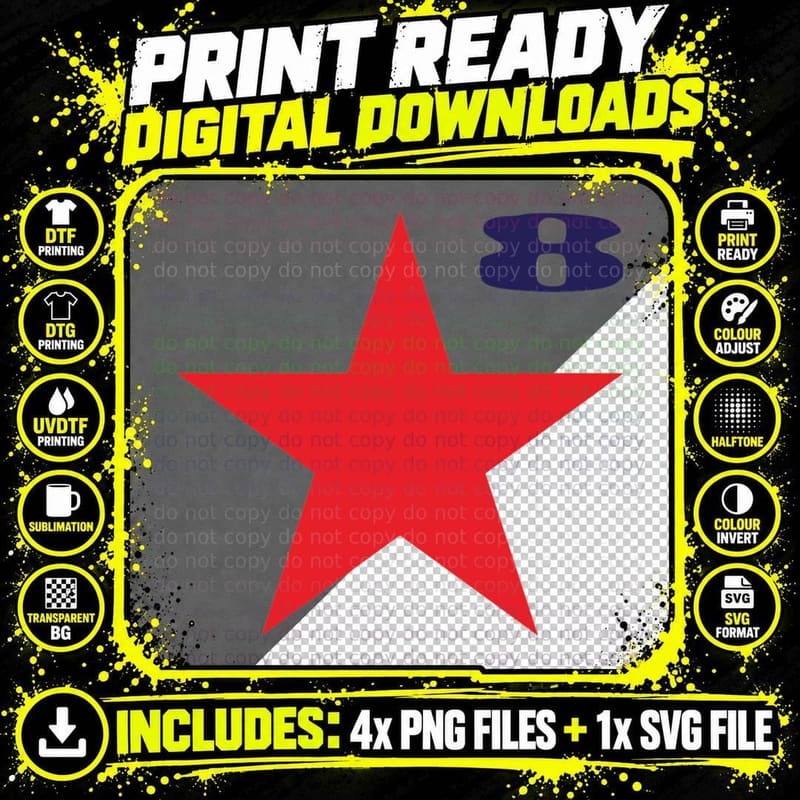 Paul Weller - Star T-Shirt Png SVG Digital Bundle