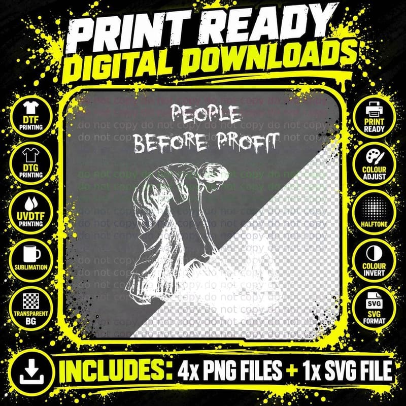 People Before Profit T-Shirt Png SVG Digital Bundle