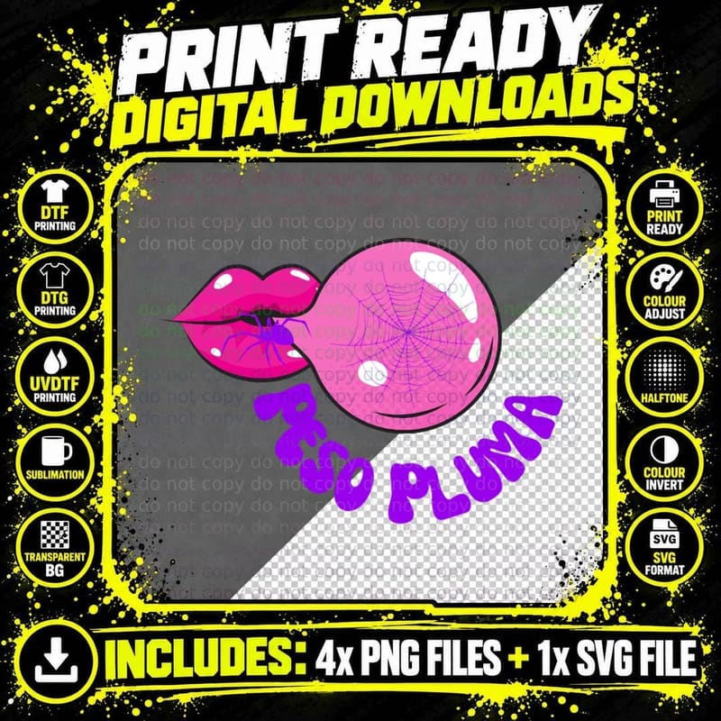 Peso Pluma Bubble Gum T-Shirt Png SVG Digital Bundle