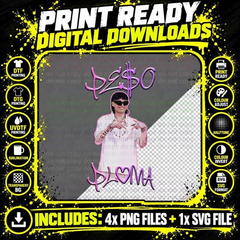 Peso Pluma T-Shirt, Musician Merch, Fan Gift Png SVG Digital Bundle
