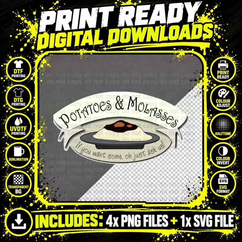 Potatoes and Molasses T-Shirt Png SVG Digital Bundle