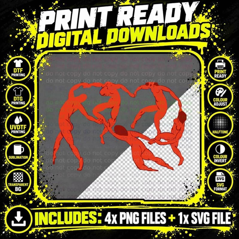 Rhythmic Reverie Henri Matisse Dance Digital Png SVG Digital Bundle