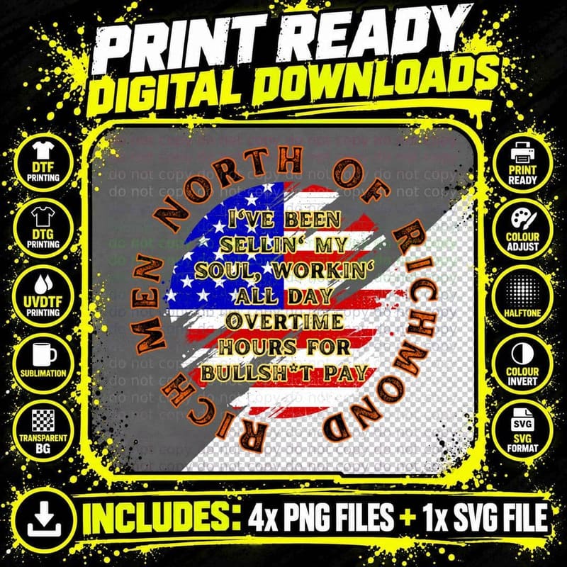Rich Men North of Richmond T-Shirt Png SVG Digital Bundle