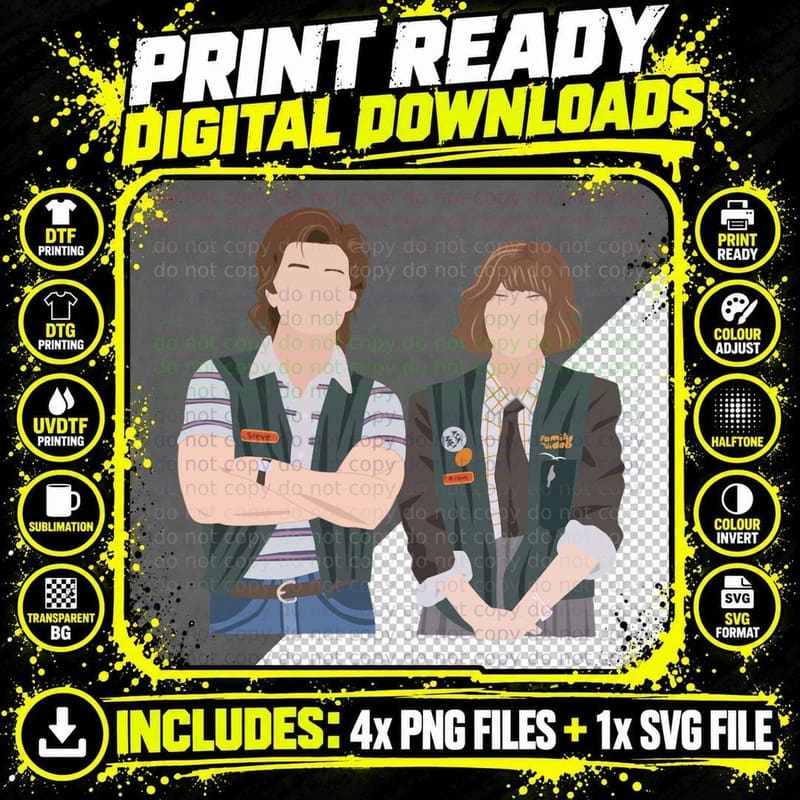 Robin and Steve T-Shirt Png SVG Digital Bundle