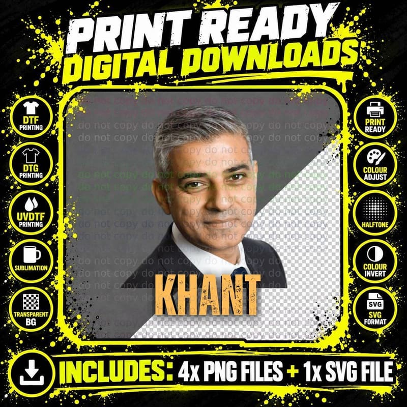 Sadiq Khan Khant T-Shirt Png SVG Digital Bundle