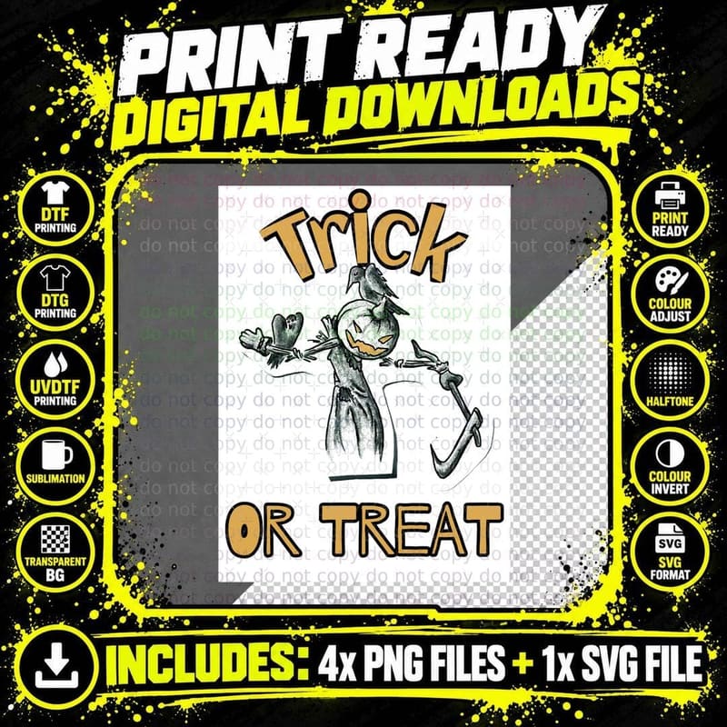 Scarecrow with Lettering T-Shirt Png SVG Digital Bundle