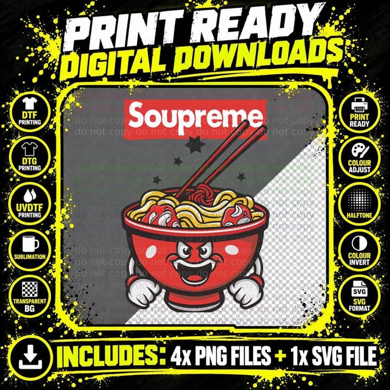 Soupreme Bowl Toon T-Shirt Png SVG Digital Bundle