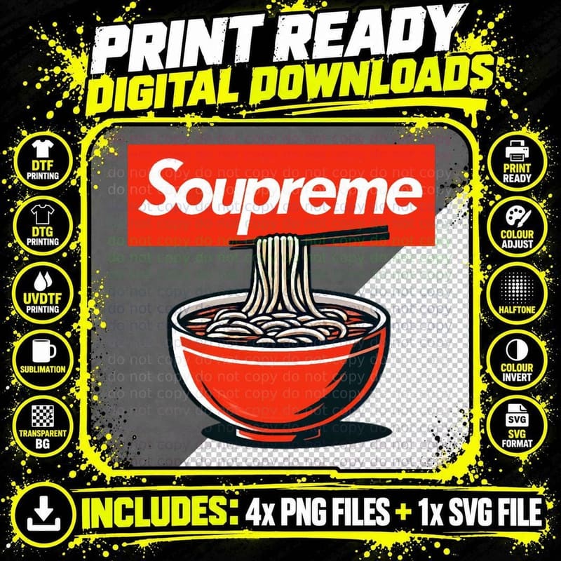 Soupreme Delight the Ultimate Noodle Soup Indulgence Png SVG Digital Bundle