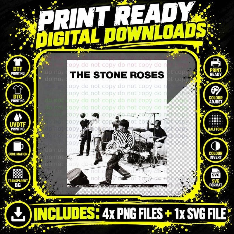 Stone Roses Live Perform T-Shirt Png SVG Digital Bundle
