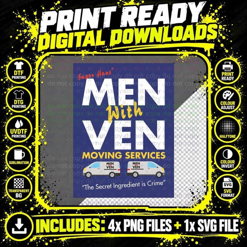 Super Hans' Men with Ven Moving Service T-Shirt Png SVG Digital Bundle