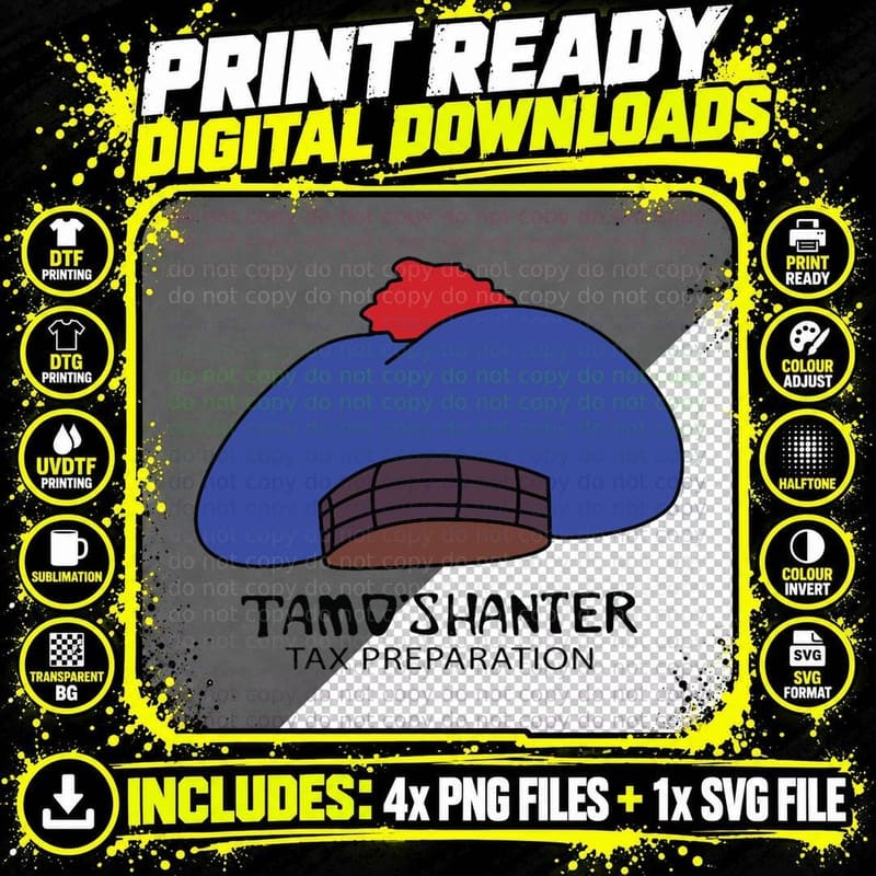 Tam O'shanter Tax Preparation T-Shirt Png SVG Digital Bundle