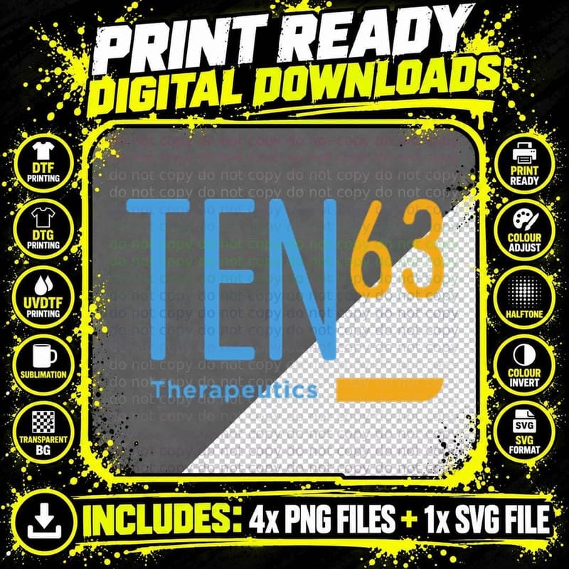 Ten63 Original Colors, Dark Background (Default) T-Shirt Png SVG Digital Bundle