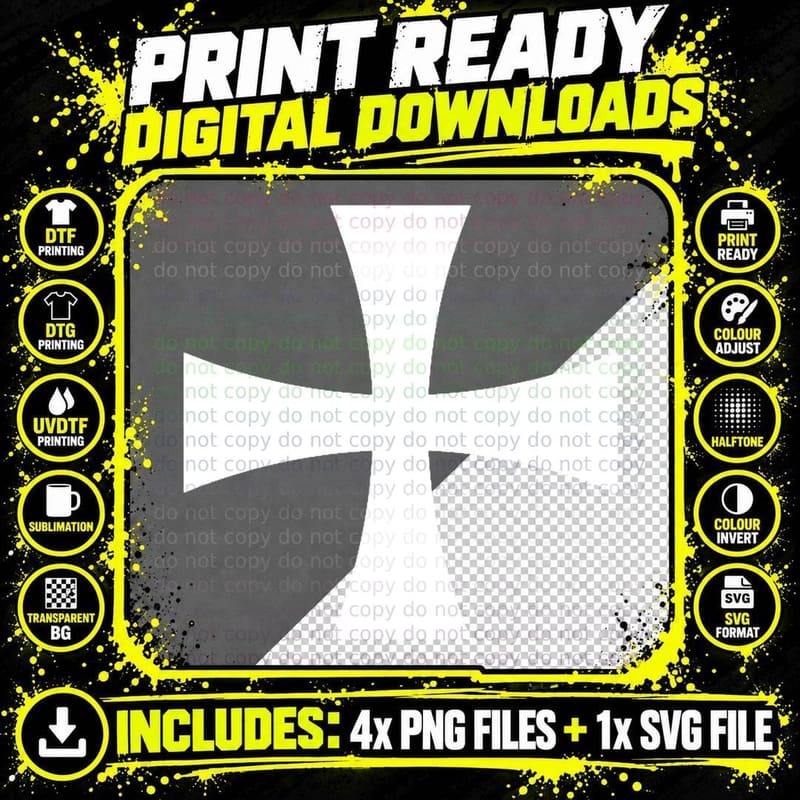 Teutonic Knights Cross T-Shirt Png SVG Digital Bundle