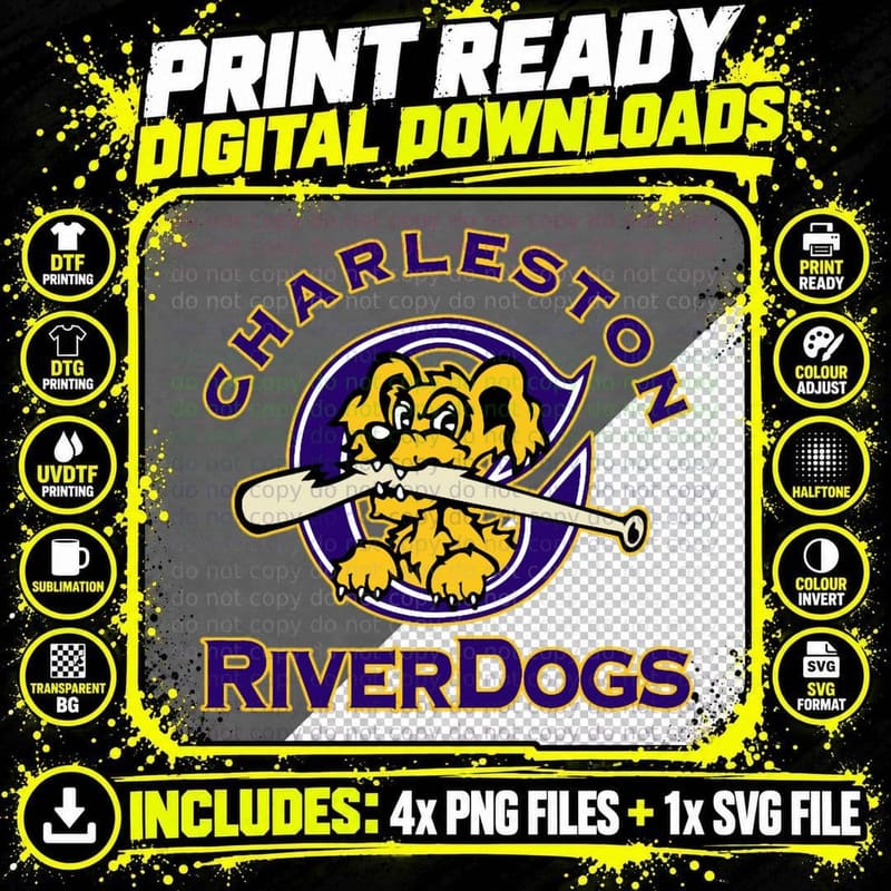 The Charleston Riverdogs T-Shirt Png SVG Digital Bundle