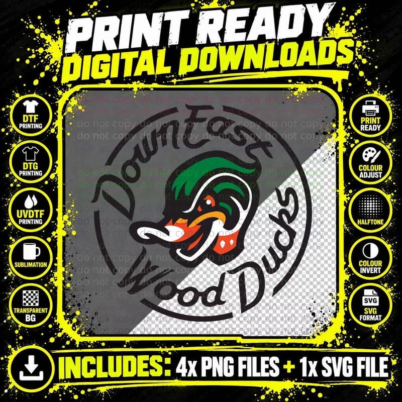The Down East Wood Ducks T-Shirt Png SVG Digital Bundle