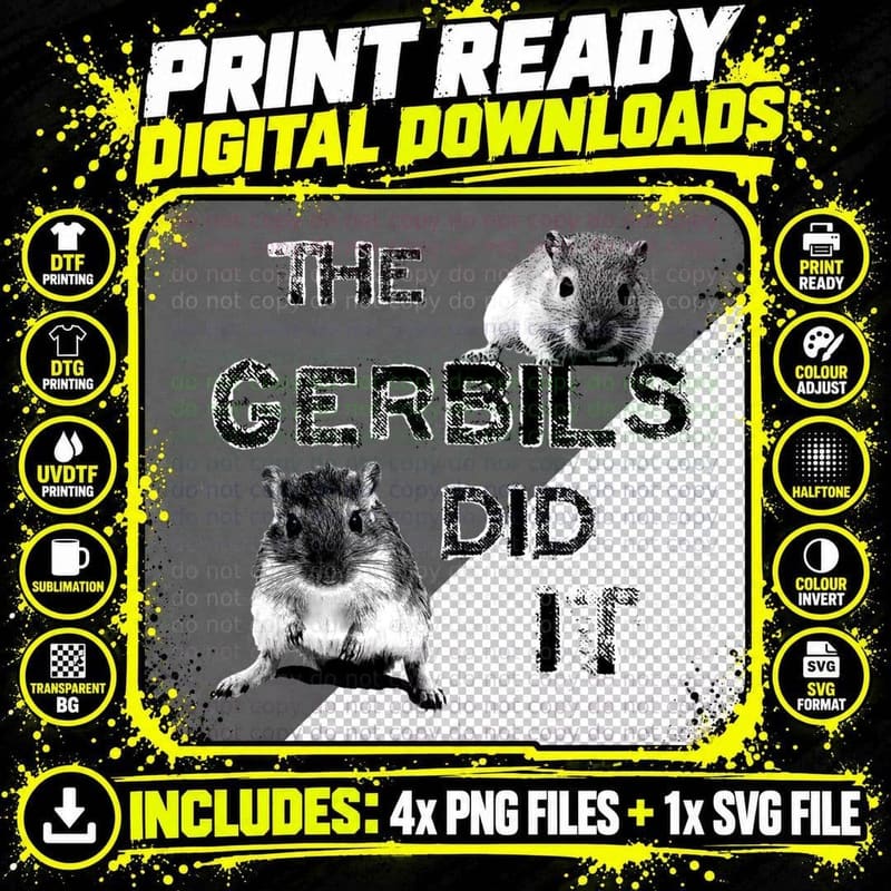 The Gerbils Did It T-Shirt Png SVG Digital Bundle