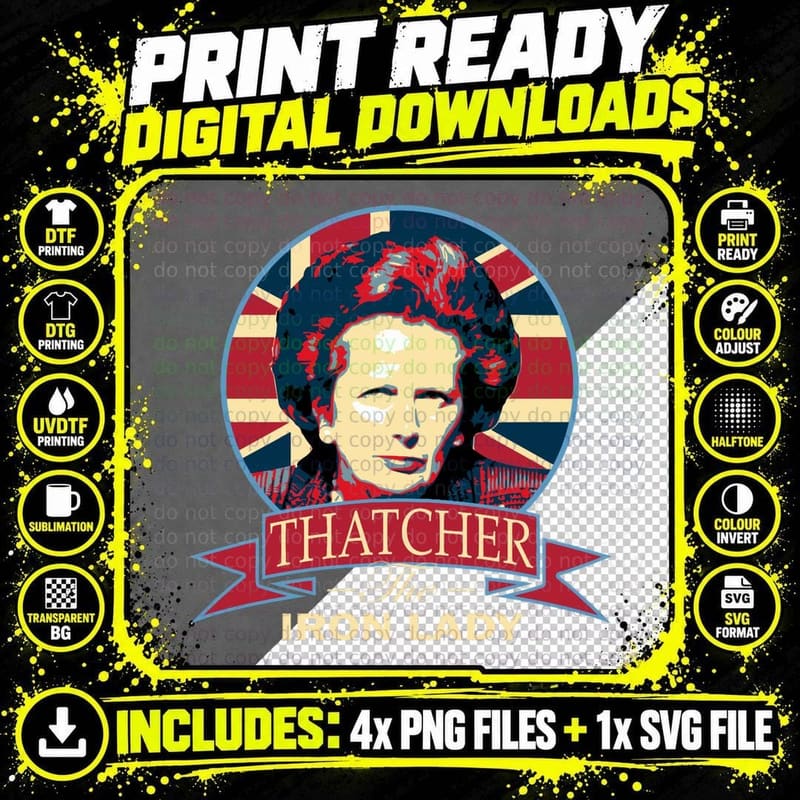 The Iron Lady T-Shirt Png SVG Digital Bundle