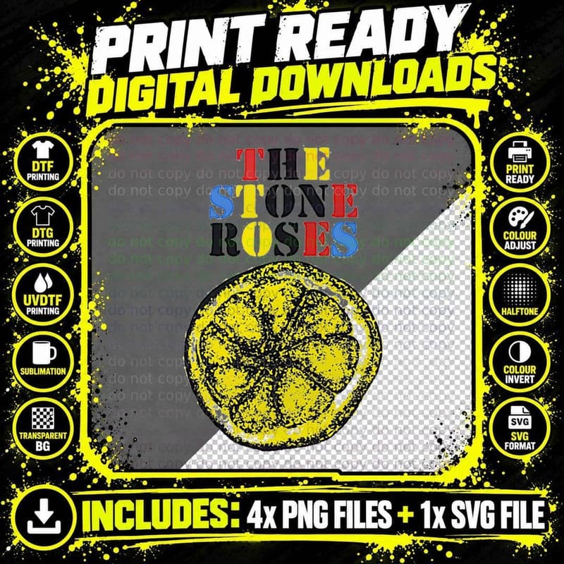 The Stone Roses Tribute T-Shirt Png SVG Digital Bundle
