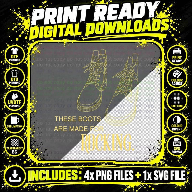 These Boots Are Made for Rocking, Dr. Martin Fan Art Png SVG Digital Bundle