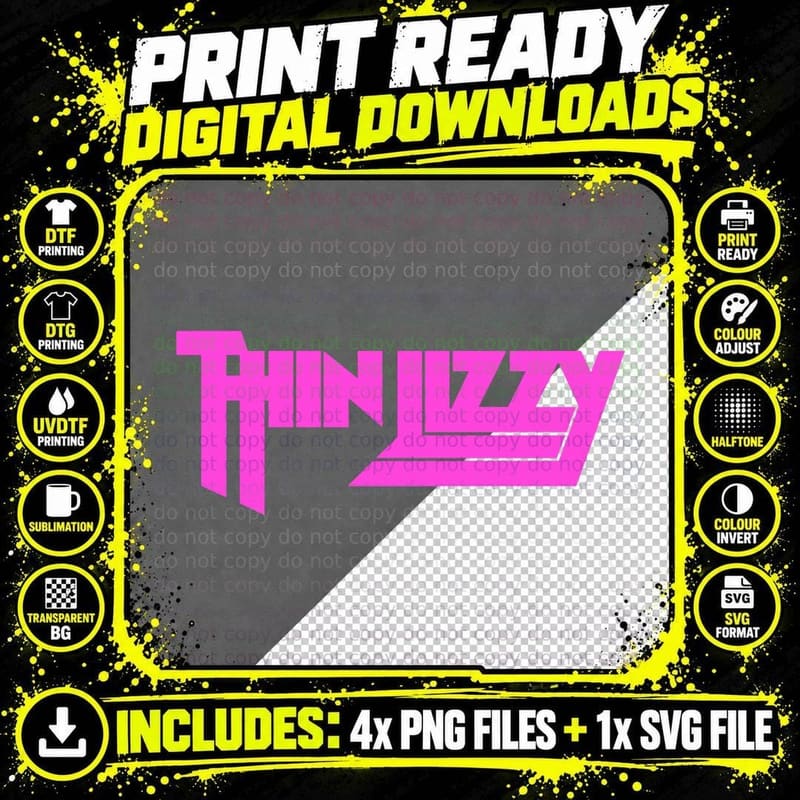 Thin Lizzy, Entertainment Fan Tribute T-Shirt Png SVG Digital Bundle